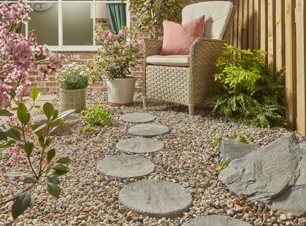 Round Stepping Stone 300mm Ash Pallet Qty : 70