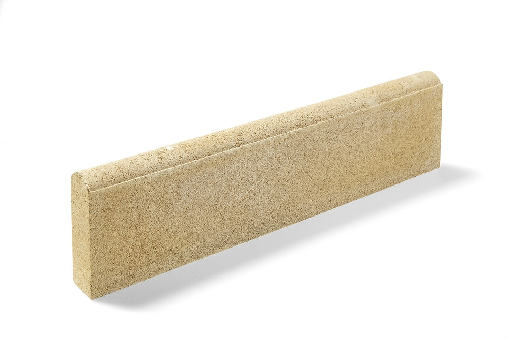 Round Top Edging 600 x 150mm Buff Pallet Qty : 48 – Stone and Garden Direct